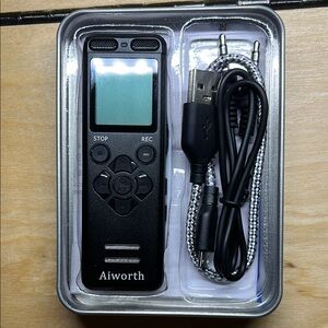 Aiworth Black Digital Voice Recorder
